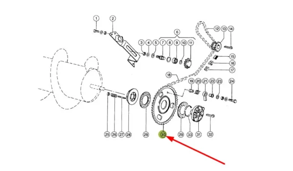 Zamiennik koła zębatego 56z o numerze katalogowym 670145, stosowany w kombajnach zbożowych marki Claas schemat.