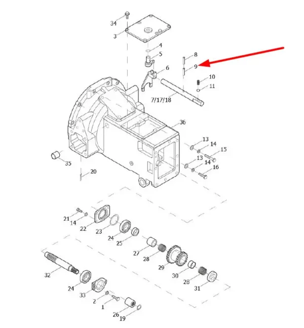 Oryginalny kołek sprężysty o wymiarach 5 x 24 mm i numerze katalogowym GBT879.1-5X24, stosowany w ciągnikach rolniczych marek Arbos oraz Lovol.-schemat