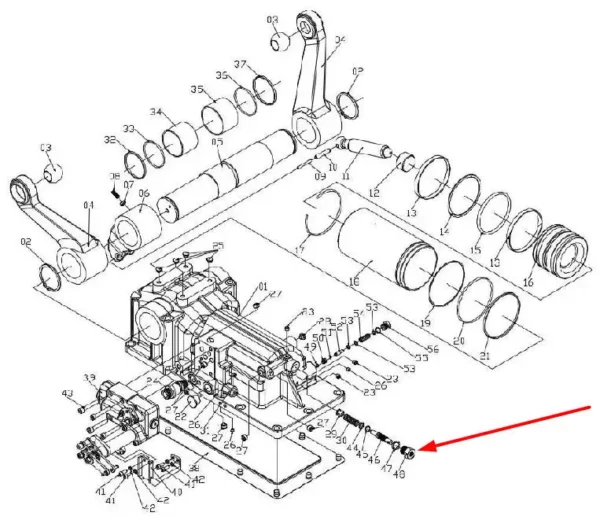 Oryginalna śruba przelewowa, o wymiarach gwintu wewnętrznego M12 x 1.25 i zewnętrznego M18 x 1.5, o numerze katalogowym TB3C551010047, stosowana w ciągnikach rolniczych marki Arbos.-schemat