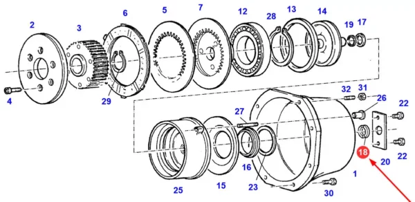Oryginalny półpierścień dystansowy, o grubości 4 mm i numerze katalogowym 395100320070, stosowany w ciągnikach rolniczych marki Fendt.-schemat