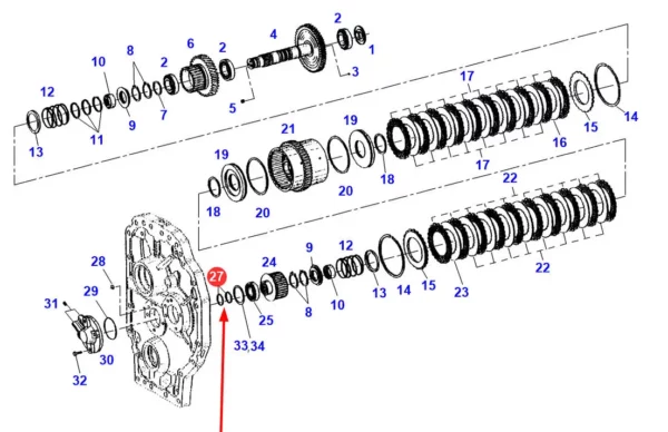 Pierścień uszczelniający sprężysty automatycznej skrzyni biegów, o wymiarach 35 x 2 mm i numerze katalogowym 0634402540ZF, stosowany w ciągnikach rolniczych marek Fendt oraz Claas.-schemat