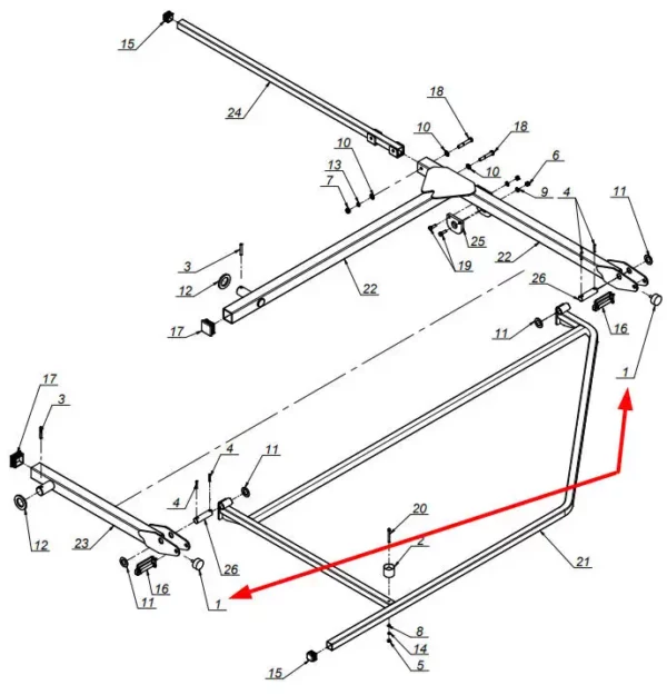 Oryginalny amortyzator metalowo-gumowy o wymiarach 40 x 18 mm i numerze katalogowym MIGA-040-018, stosowany w maszynach rolniczych wielu marek.-schemat