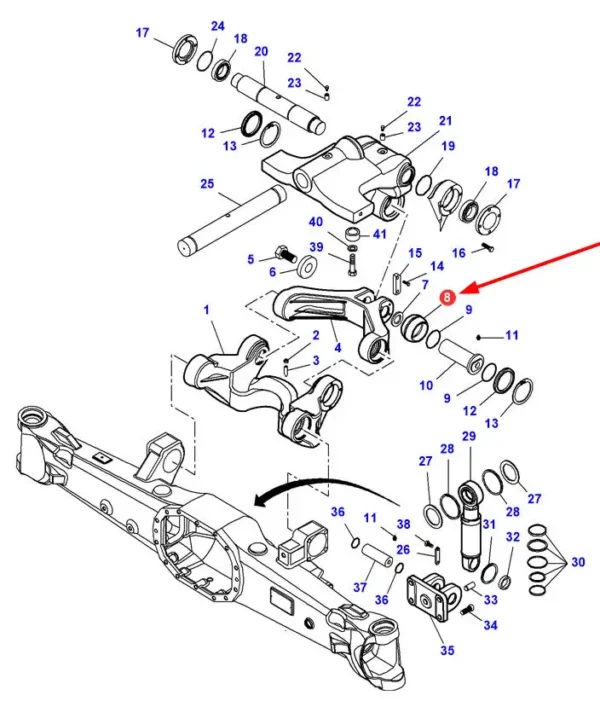 Łożysko przegubowa GE-50 FO-2RS marki Fluro o wymiarach 50 x 90 x 56 mm i numerze katalogowym GE50FO-2RS, stosowane w ciągnikach rolniczych marek Massey Ferguson, Challenger oraz Valtra schemat.