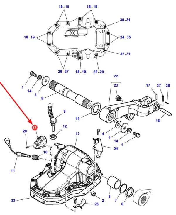 Bieżnia czujnika wysokości ramion TUZ, o numerze katalogowym 3382266M2, stosowana w ciągnikach rolniczych marki Massey Ferguson.-schemat