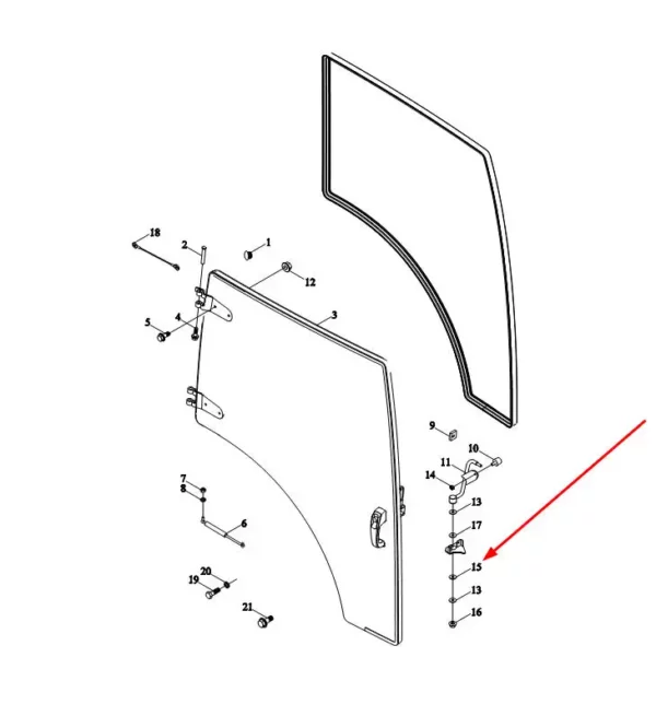 Oryginalna podkładka nylonowa o wymiarach M10 x 30 x 3.3 mm i numerze katalogowym TS04451012128, stosowana w ciąnikach rolniczych marek Arbos i Lovol schemat.