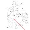 Oryginalny element mocujący zamka drzwi, o numerze katalogowym TS04451013002, stosowany w ciągnikach rolniczych marki Arbos.-schemat