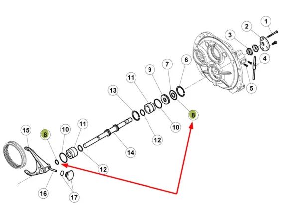 Oryginalny pierścień oring, o wymiarach 22.5 x 2.63 mm i numerze katalogowym 6005033077, stosowany w ciągnikach rolniczych marki Claas.-schemat