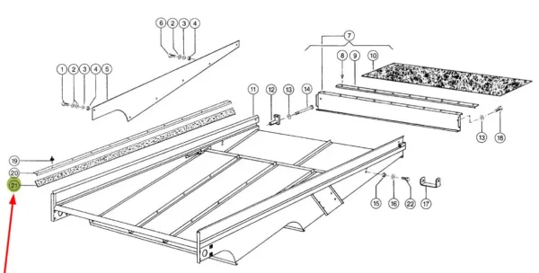 Osłona gumowa, o wymiarach 60 x 3 x 1040 mm i numerze katalogowym 605046.02, stosowana w kombajnach zbożowych marki Claas.-schemat