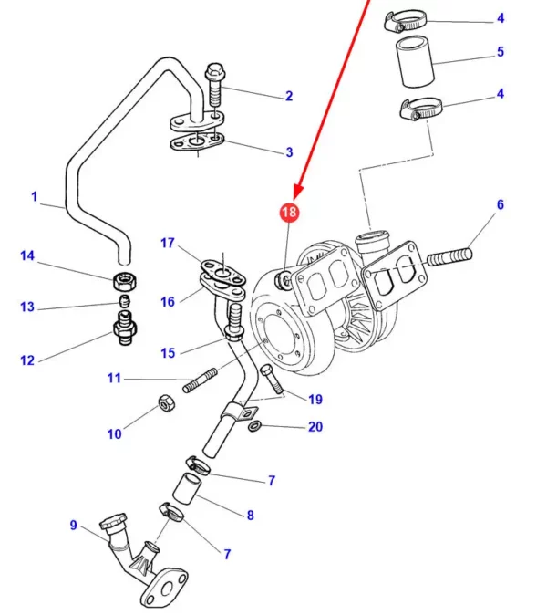 Oryginalna nakrętka 6-kątna z kołnierzem, o wymiarach M10 x 1.5 i numerze katalogowym 4222168M1, stosowana w ciągnikach rolniczych marki Massey Ferguson.-schemat