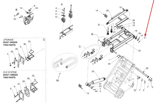 Oryginalny smarownik prosty o wymiarach M10 x 1 i numerze katalogowym C090030, stosowany w ładowarkach marki MultiOne schemat.