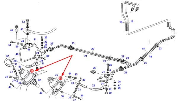 Cylinder hamulcowy, o numerze katalogowym 37691, stosowany w ciagnikach marki Fendt schemat.