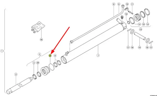 Oryginalny pierścień oring o wymiarach 62,2 x 3 mm i numerze katalogowym 215260.0, stosowany w kombajnach oraz sieczkarniach marki Claas schemat.