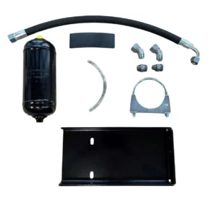 Zestaw niezbędnych części potrzebnych do zamontowania tłumika układu hydraulicznego o numerze katalogowym ARP4000M.T.U.H, stosowany w ciągnikach rolniczych marki Arbos serii P4000.