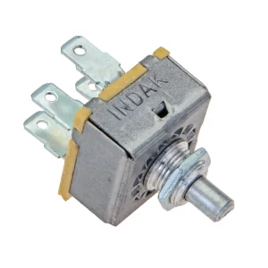 Przełącznik elektryczny dmuchawy panelu klimatyzacji o numerze katalogowym 622765.01 stosowany jako zamiennik maszynach rolniczych marki Claas.